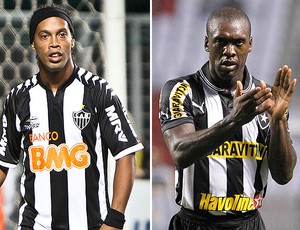 montagem Ronaldinho Seedorf Atlético-MG x Botafogo (Foto: Editoria de Arte / Globoesporte.com)