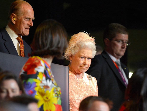 Cerimônia de abertura, Rainha Elizabeth (Foto: Agência AFP)