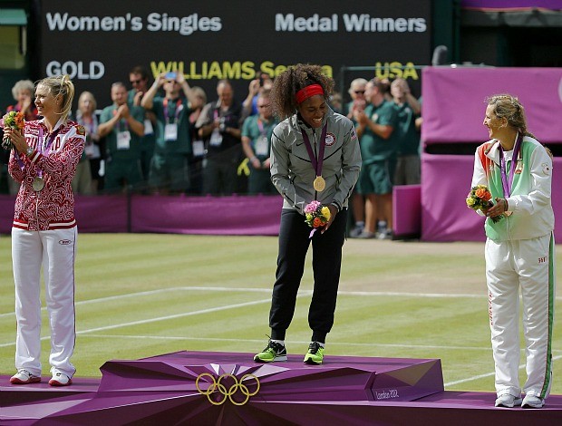 Serena Williams tênis Londres 2012 Olimpíadas final pódio (Foto: Reuters)