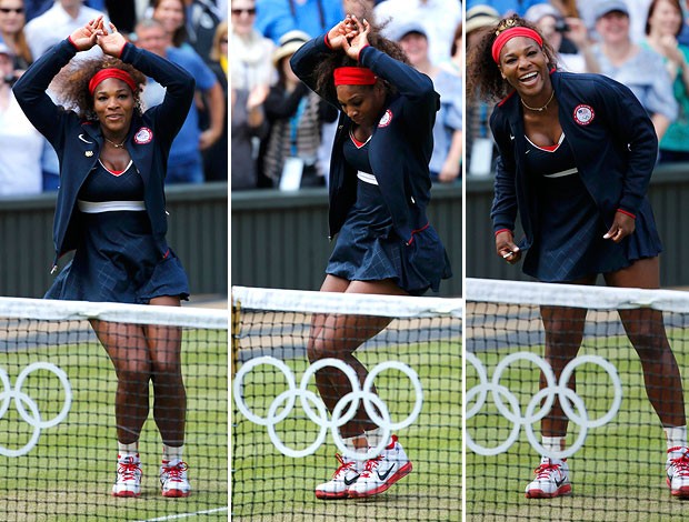 MONTAGEM - Serena williams tênis Londres 2012 (Foto: Agência Reuters)