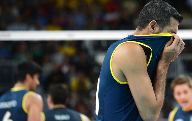 Dante, seleção de Vôlei, Brasil x EUA (Foto: Agência AFP)