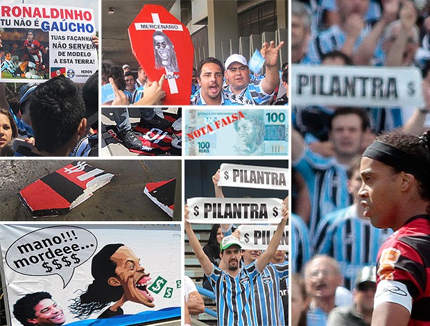 Montagem, Ronaldinho,Grêmio (Foto: Editoria de arte / Globoesporte.com)