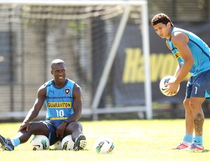 seedorf elkeson botafogo treino (Foto: Alexandre Cassiano / Agência O Globo)