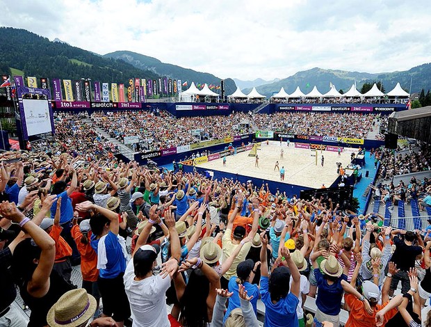 arena do Grand Slam de Gstaad, na Suíça  vôlei de praia (Foto: Divulgação / FIVB)