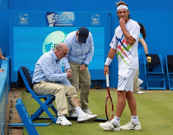 David Nalbandian tênis Queen's final acidente (Foto: Getty Images)