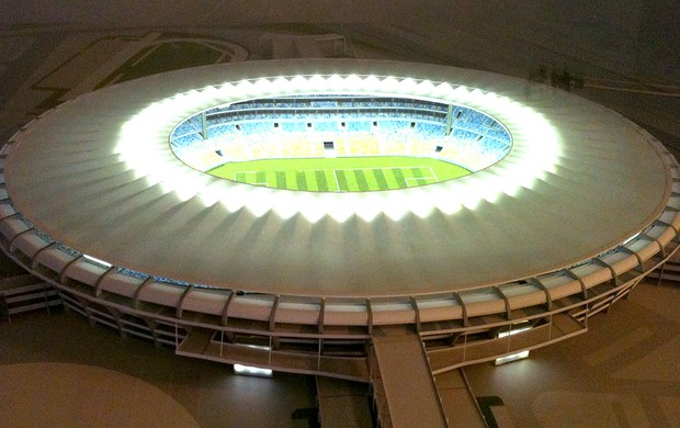 maquete do novo estádio do Maracanã (Foto: Felippe Costa / Globoesporte.com)