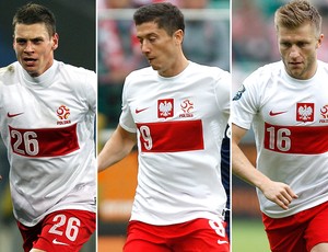 Lewandowski, Błaszczykowski e Piszczek, Polônia (Foto: Agência Getty Images e Reuters)