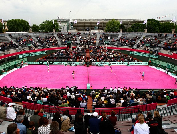 quadra rosa saibro tênis Roland Garros (Foto: Getty Images)