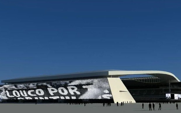 Imagens do projeto do telão na Arena Corinthians (Foto: Reprodução)