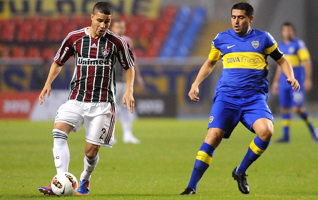 Bruno e Riquelme, Boca Juniors x Fluminense (Foto: Dhavid Normando / Photocamera)