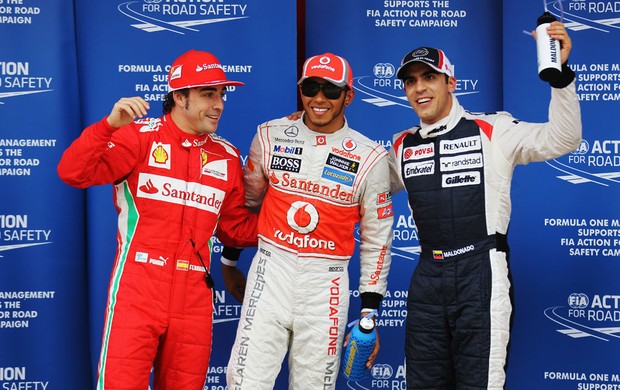 lewis hamilton mclaren alonso ferrari maldonado williams gp da Espanha (Foto: Agência Getty Images)