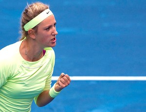 Victoria Azarenka comemora ponto sobre Andrea Hlavackova (Foto: Reuters)