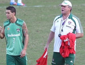 Thiago Neves e Abel, Treino do Fluminense (Foto: Ivo Gonzalez / Agência O Globo)