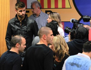 pique iniesta valdes barcelona coletiva (Foto: Agência Getty Images)