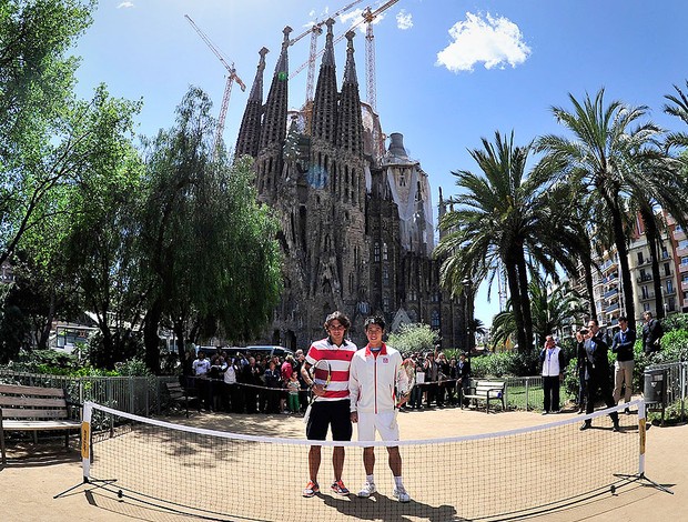 Rafael Nadal tênis Kei Nishikori Sagrada Família Barcelona (Foto: AFP)