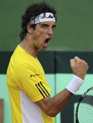 Thomaz Bellucci conta Giraldo na Copa Davis (Foto: Reuters)