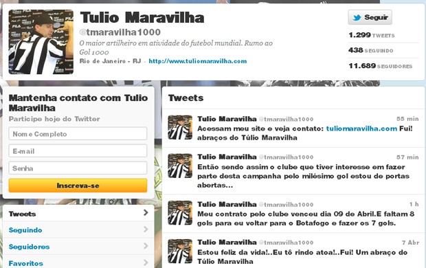 Twitter Tulio Maravilha (Foto: Reprodução / Twitter)