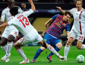 Messi - milan X Barcelona (Foto: Agência EFE)