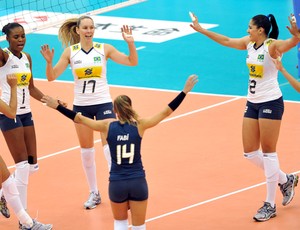 festa Brasil vôlei comemoração (Foto: FIVB)