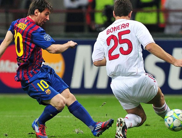 Messi - Milan X Barcelona (Foto: Agência AFP)