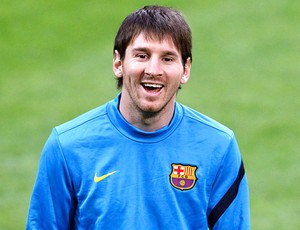 Messi no treino do Barcelona (Foto: AP)