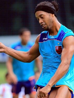 Ronaldinho no treino do Flamengo (Foto: Cezar Loureiro/Agência O Globo)