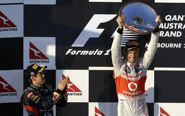 F1 GP da Austrália Jenson Button Sebastian Vettel (Foto: Reuters)