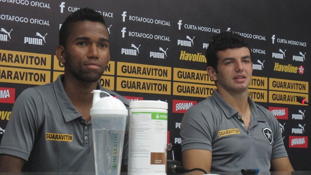 Cidinho e Jeferson coletiva Botafogo (Foto: André Casado)