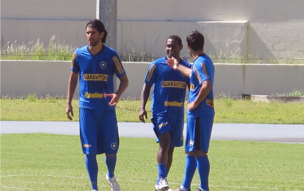 Jobson, Herrera e Loco Abreu treino Botafogo (Foto: André Casado)