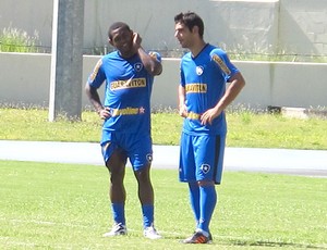 Jobson e Herrera no treino do Botafogo (Foto: André Casado / Globoesporte.com)