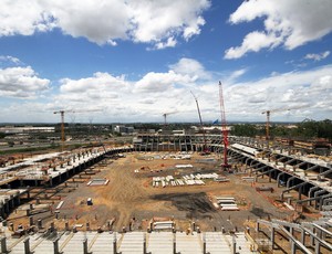 Arena do Grêmio obras 50% metade (Foto: Juliano Kracker, Divulgação)