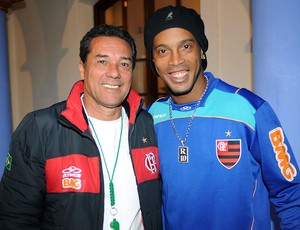 Luxemburgo e Ronaldinho Gaúcho no treino do Flamengo (Foto: Alexandre Vidal / Fla Imagem)