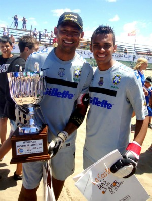 Goleiro Mão e Rafael futebol de areia Brasil Argentina (Foto: Arquivo Pessoal)