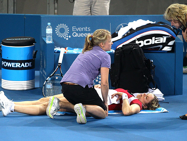 Kim Clijsters Brisbane atendimento médico tênis (Foto: Agência Getty Images)