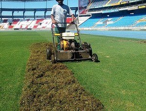 Botafogo começa a trocar o gramado do Engenhão (Foto: Divulgação/BFR)