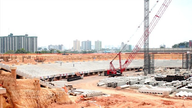 Obras da Arena da Amazônia (Foto: Anderson Silva/Globoesporte.com)