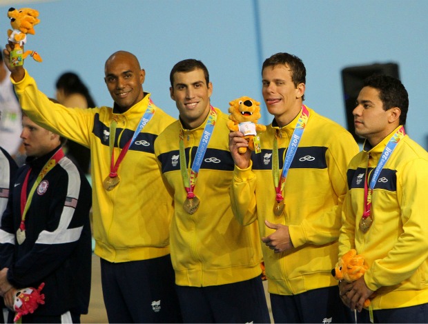 Pan natação 4x100m medley Cielo Felipe França Mangabeira Guilherme Guido (Foto: Divulgação/Jefferson Bernardes/Vipcomm)