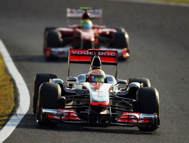 Lewis Hamilton e Felipe Massa no GP do Japão (Foto: Getty Images)