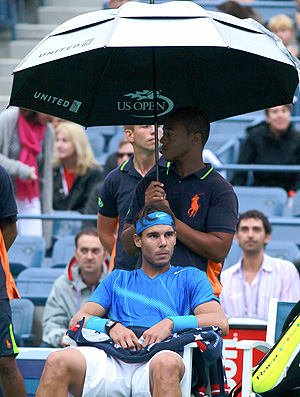 Nadal na partida do US Open contra Gilles Muller (Foto: Reuters)