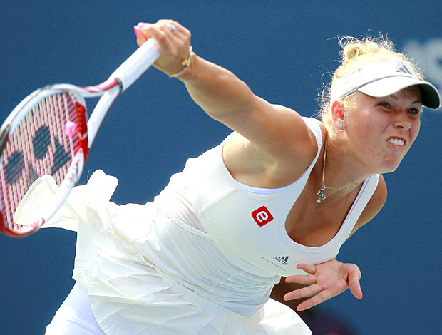 Carolina Wozniacki no jogo contra  Vania King no US Open (Foto: Reuters)