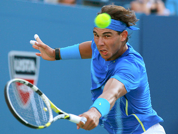 Nadal na partida contra Nicolas Mahut no US Open (Foto: Reuters)