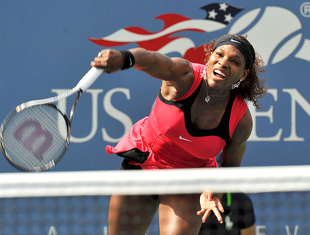 Serena Williams na partida contra Michaella Kajicek no US Open (Foto: Reuters)