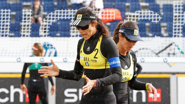 Talita Maria Elisa Larissa vôlei de praia circuito mundial haia (Foto: Divulgação / FIVB)