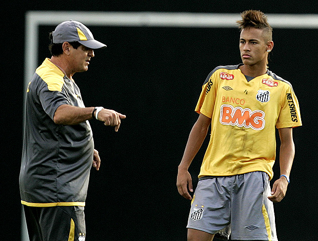 muricy ramalho neymar santos treino (Foto: Sergio Neves / Agência Estado)