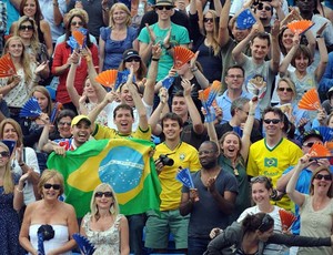 Torcida brasileira no evento-teste de vôlei de praia (Foto: Divulgação/FIVB)