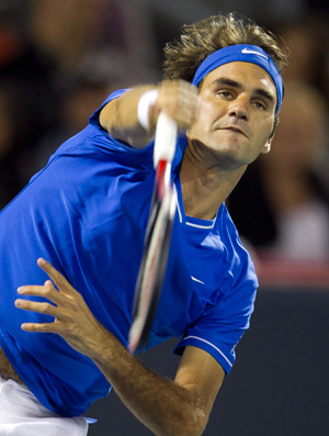 Federer na partida contra Tsonga (Foto: Reuters)