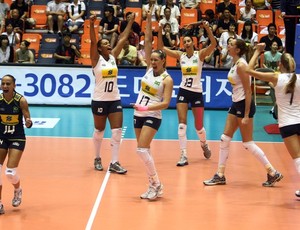 Brasil 3 x 1 Alemanha, Grand Prix de Vôlei, comemoração (Foto: FIVB / Divulgação)