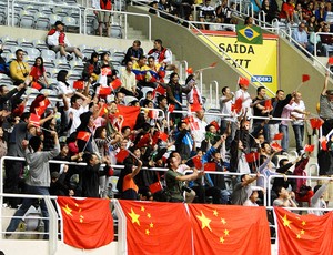 torcida china vôlei brasil china jogos mundiais militares (Foto: Helena Rebello / Globoesporte.com)