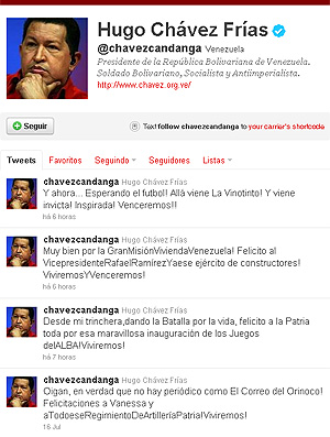 Hugo Chaves Twitter (Foto: Reprodução)