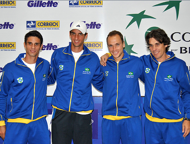 Seleção brasileira de tênis para a Copa Davis (Foto: João Gabriel / Globoesporte.com)